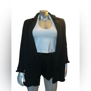 Angelico Black Distressed Blazer